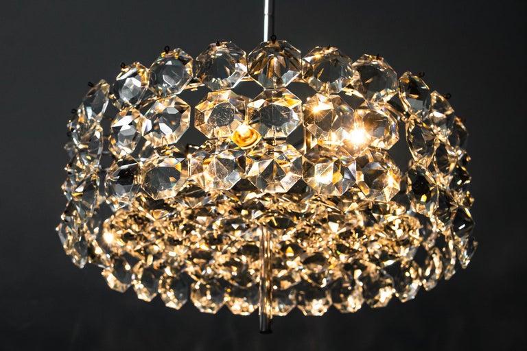 Chromed bakalowits chandelier vienna around 1950s