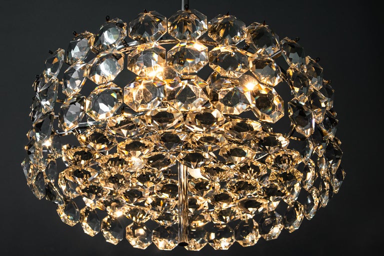 Chromed bakalowits chandelier vienna around 1950s