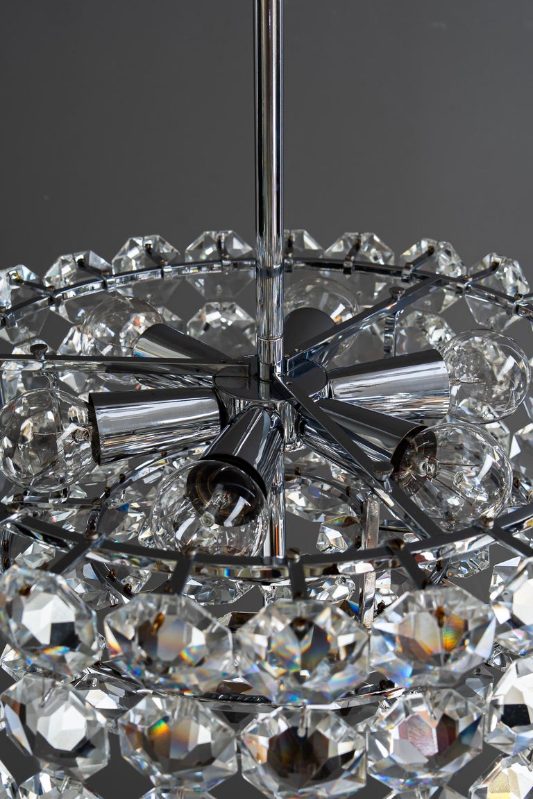 Chromed bakalowits chandelier vienna around 1950s