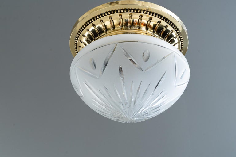 Historistic ceiling lamp with original cut glass vienna around 1890s