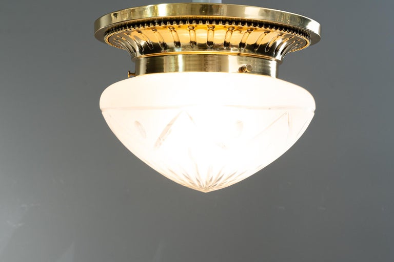 Historistic ceiling lamp with original cut glass vienna around 1890s