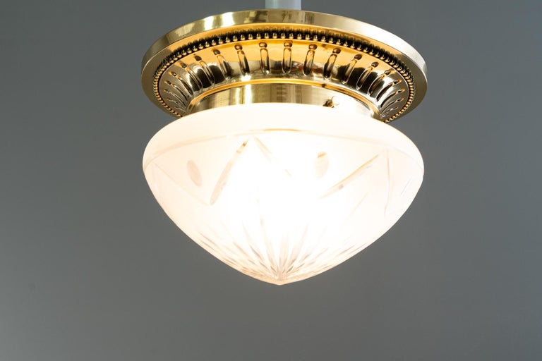Historistic ceiling lamp with original cut glass vienna around 1890s