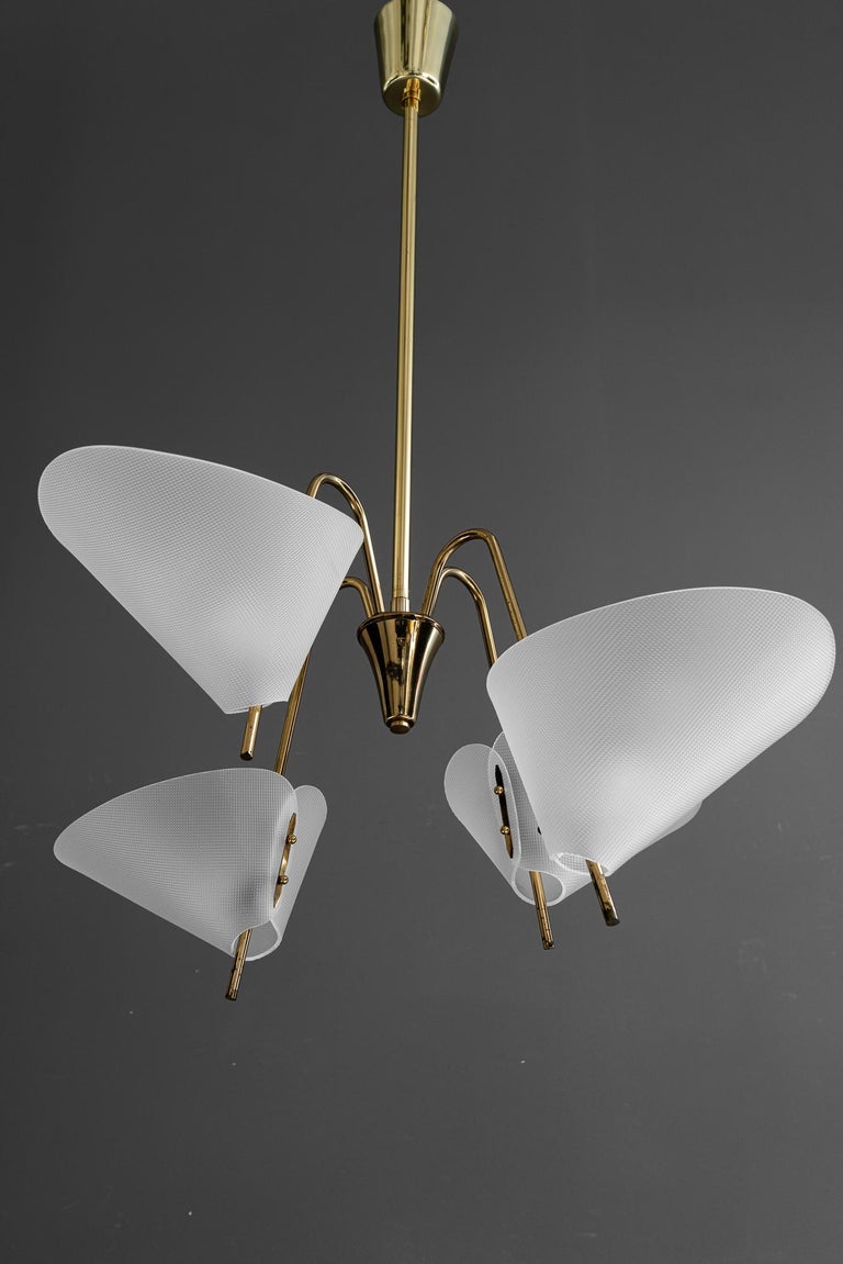 Rupert Nikoll chandelier with lucite shades vienna around 1960s