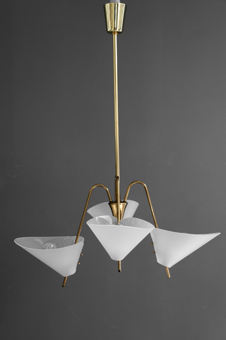 Rupert Nikoll chandelier with lucite shades vienna around 1960s