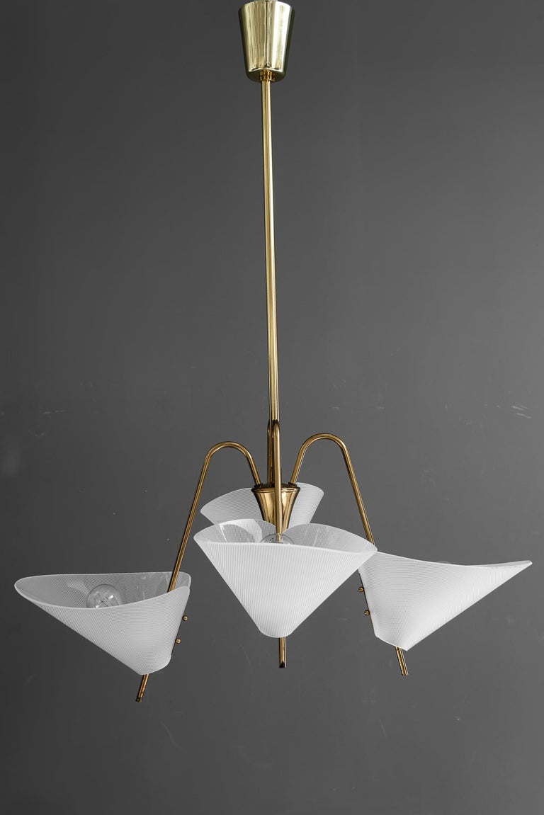 Rupert Nikoll chandelier with lucite shades vienna around 1960s