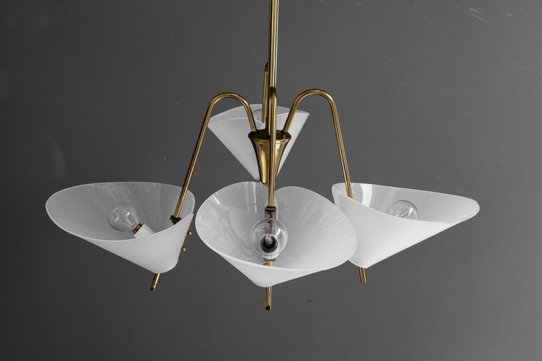 Rupert Nikoll chandelier with lucite shades vienna around 1960s