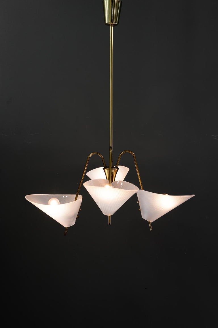 Rupert Nikoll chandelier with lucite shades vienna around 1960s