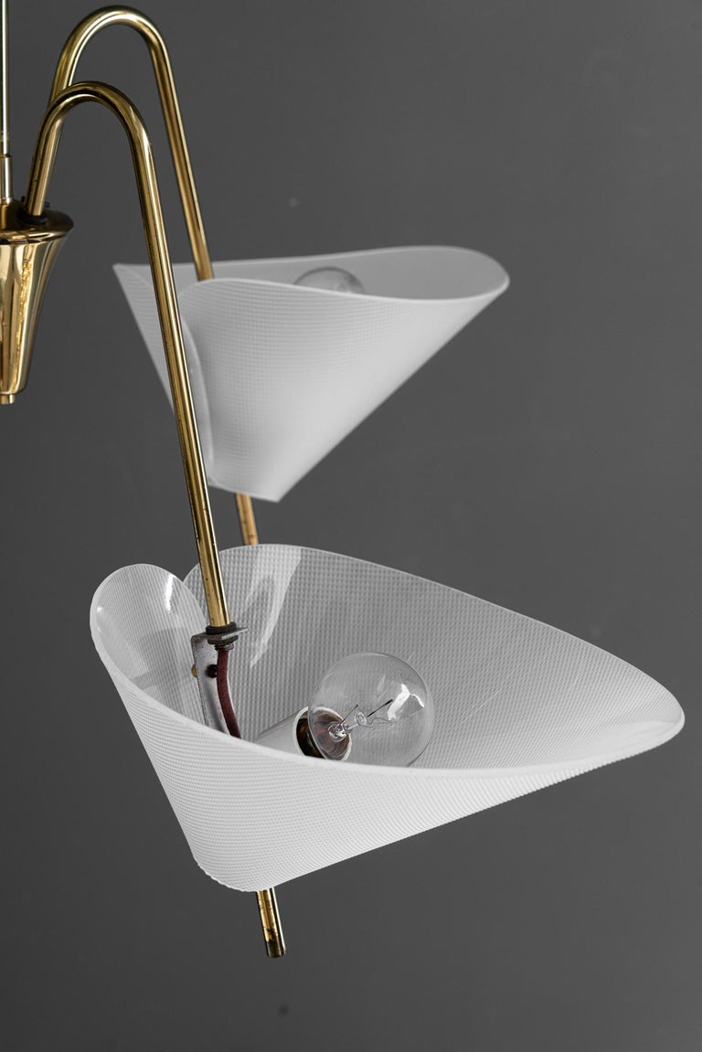 Rupert Nikoll chandelier with lucite shades vienna around 1960s