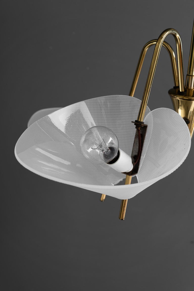 Rupert Nikoll chandelier with lucite shades vienna around 1960s