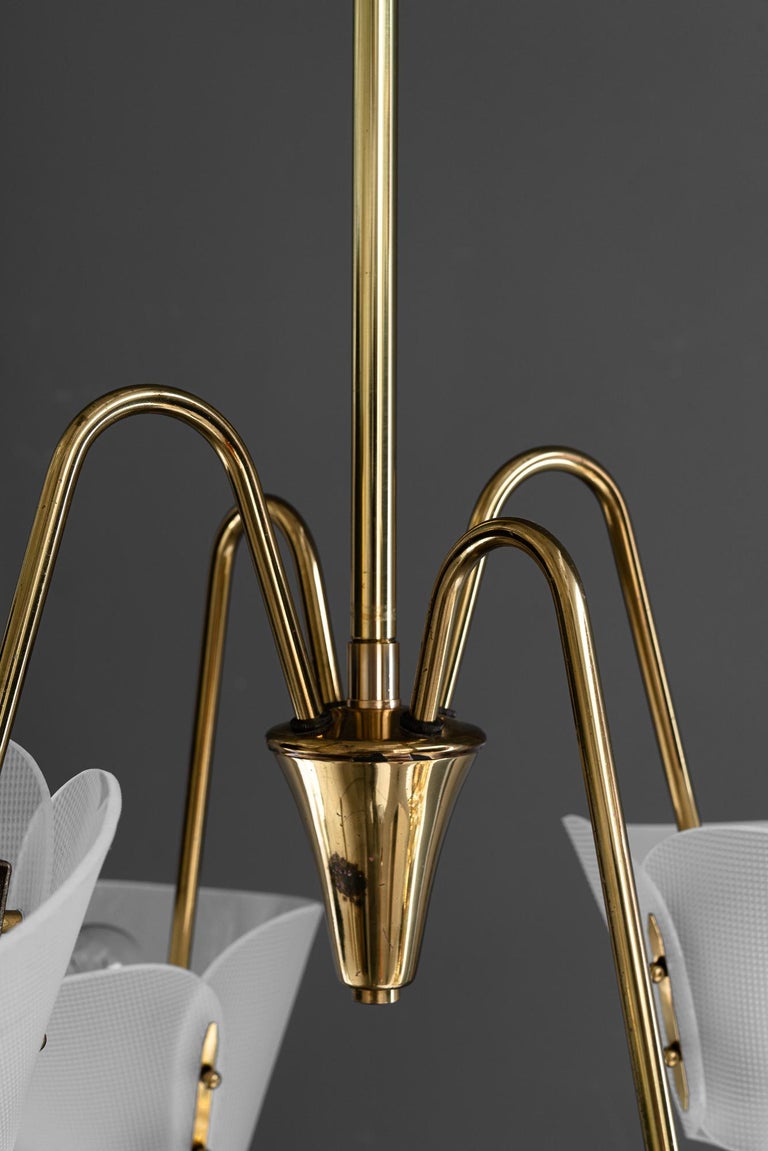 Rupert Nikoll chandelier with lucite shades vienna around 1960s