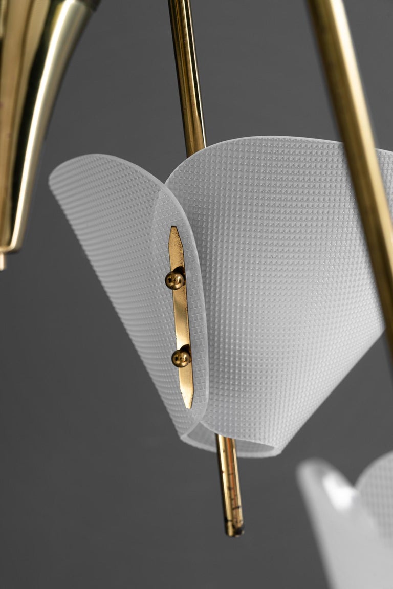 Rupert Nikoll chandelier with lucite shades vienna around 1960s