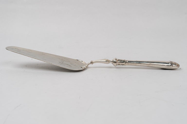 Jugendstil brass ( silvered ) cake server austria 1908
