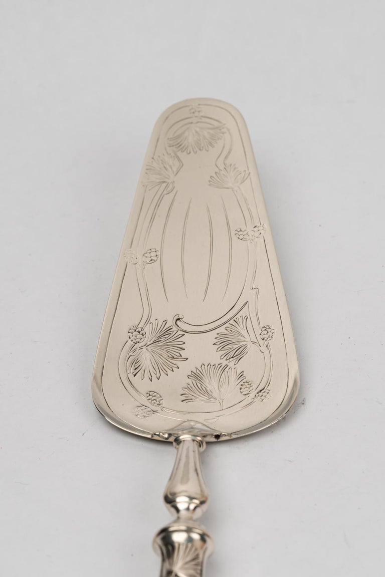Jugendstil brass ( silvered ) cake server austria 1908