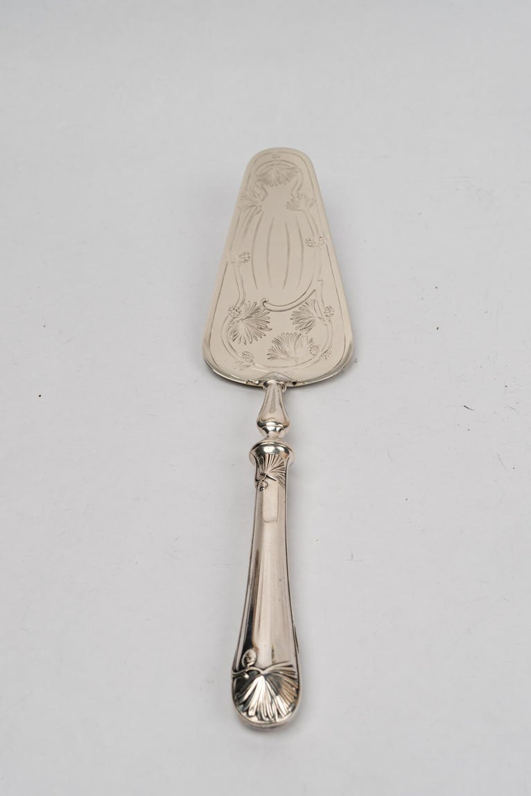 Jugendstil brass ( silvered ) cake server austria 1908