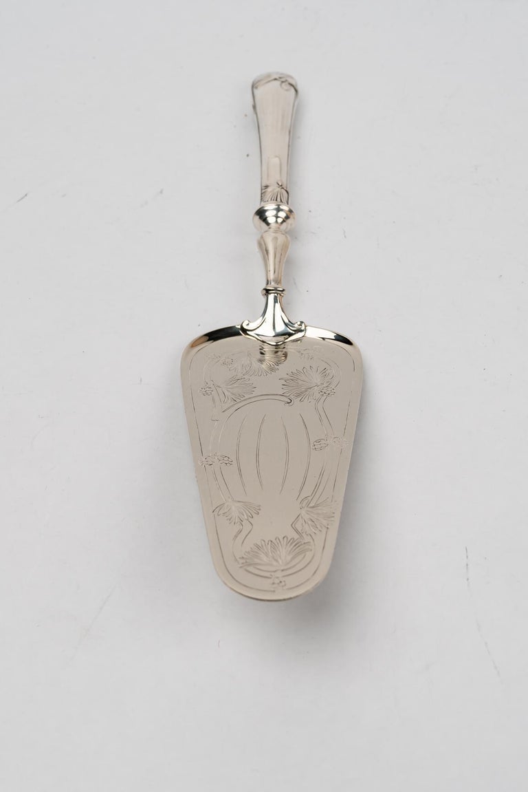 Jugendstil brass ( silvered ) cake server austria 1908