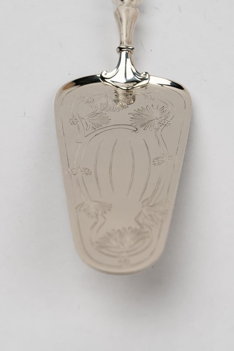 Jugendstil brass ( silvered ) cake server austria 1908