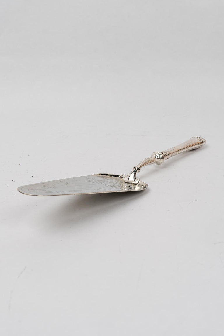 Jugendstil brass ( silvered ) cake server austria 1908