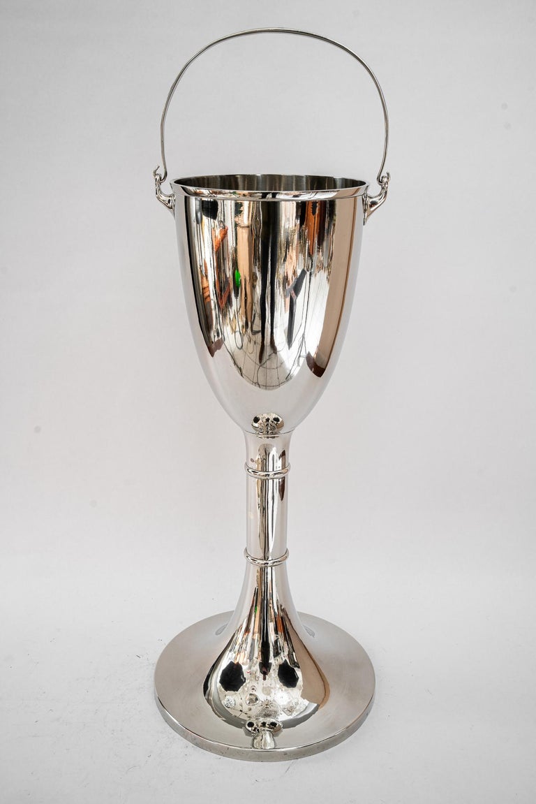 Art Deco Champagne bucket stand nickel-plated around 1920s