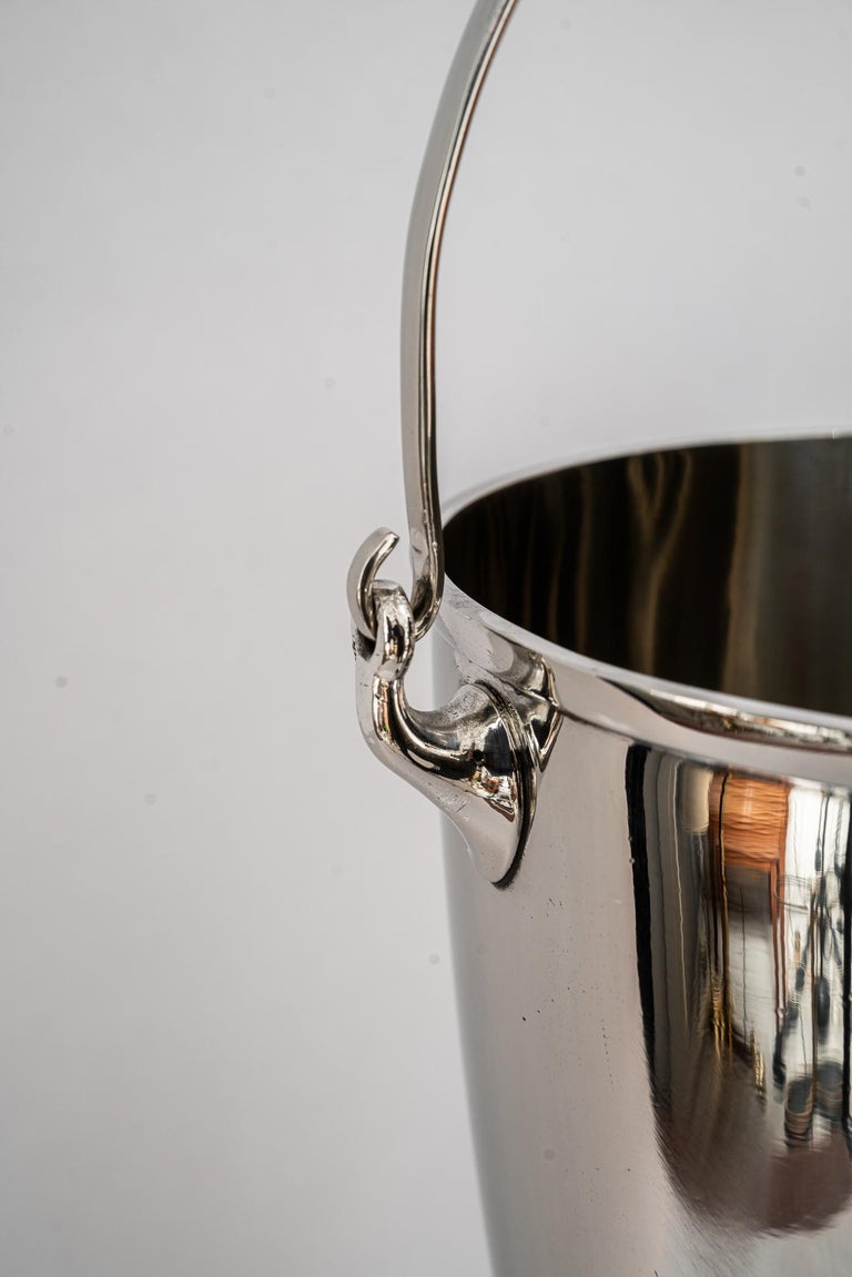 Art Deco Champagne bucket stand nickel-plated around 1920s