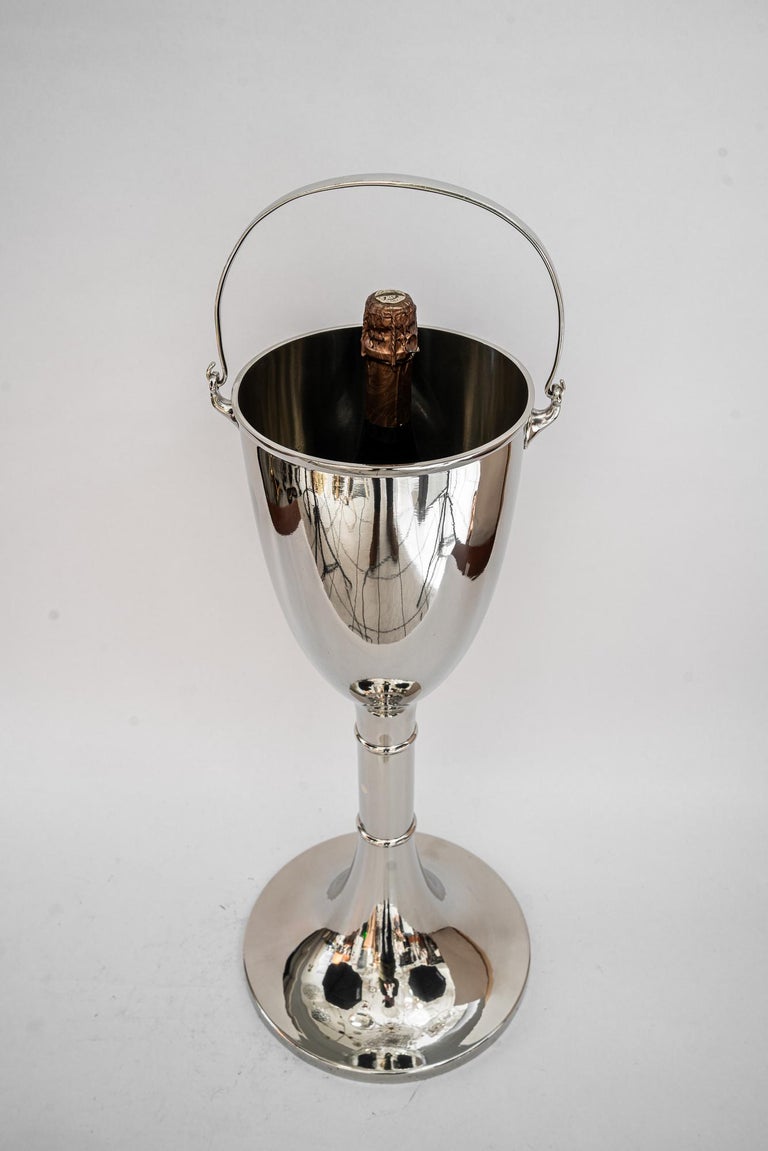 Art Deco Champagne bucket stand nickel-plated around 1920s