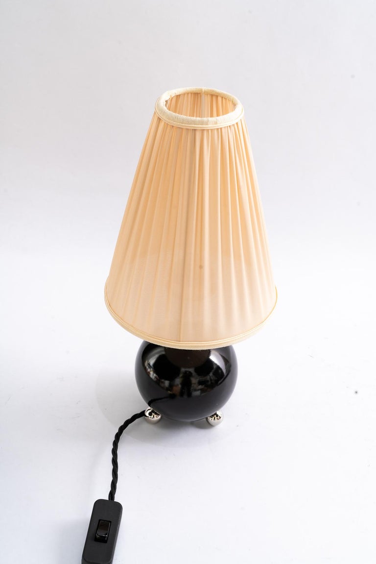 Art Deco wood Table lamp with gabric shade vienna around 1920s