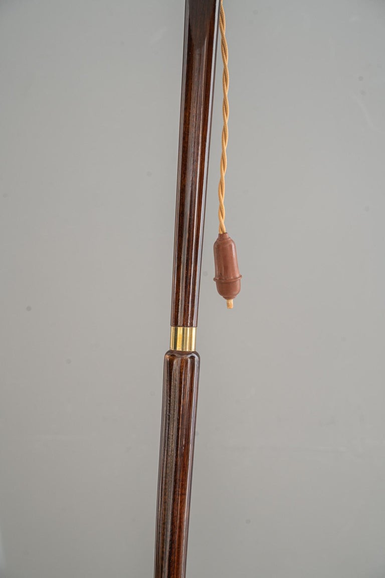 Rupert nikoll floor lamp with fabric shade vienna around 1950s