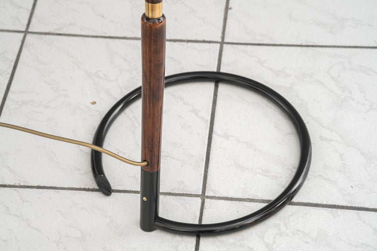 Rupert nikoll floor lamp with fabric shade vienna around 1950s