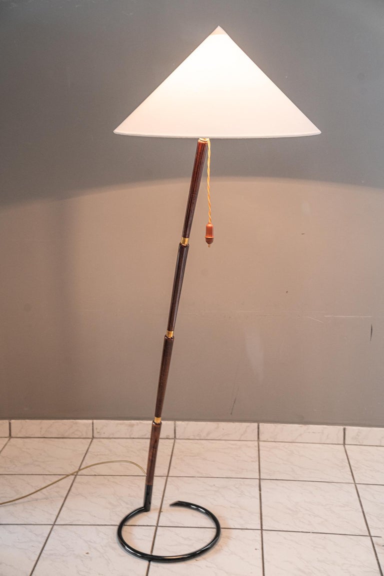 Rupert nikoll floor lamp with fabric shade vienna around 1950s