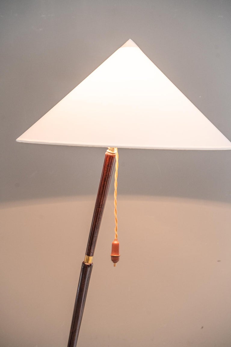 Rupert nikoll floor lamp with fabric shade vienna around 1950s