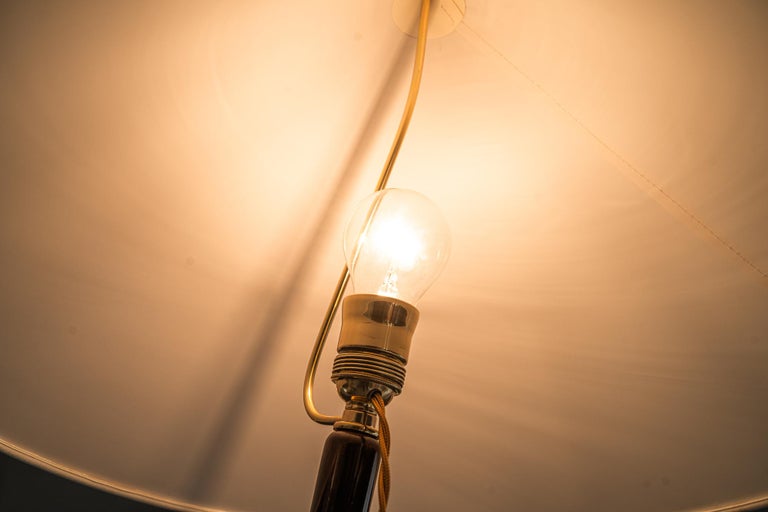 Rupert nikoll floor lamp with fabric shade vienna around 1950s