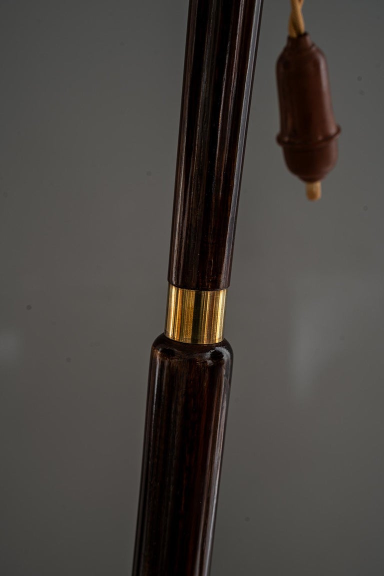 Rupert nikoll floor lamp with fabric shade vienna around 1950s