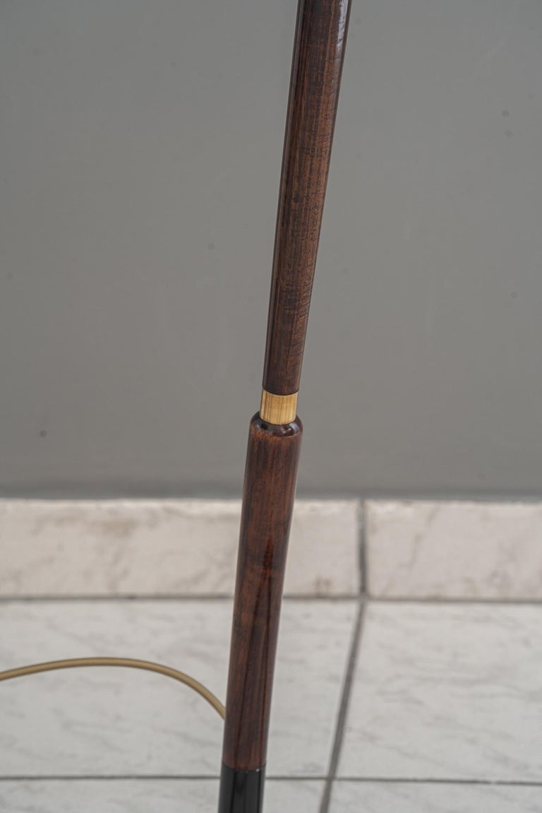 Rupert nikoll floor lamp with fabric shade vienna around 1950s