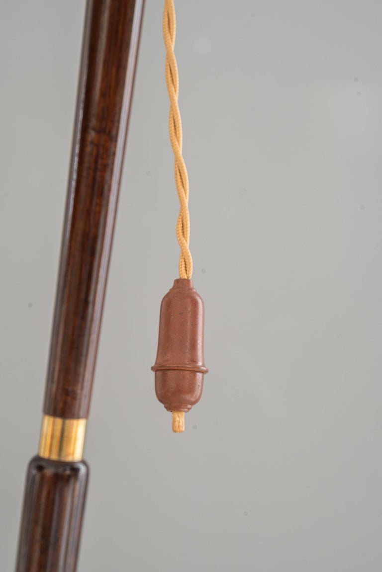 Rupert nikoll floor lamp with fabric shade vienna around 1950s