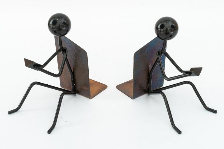 2 Hammered vintage bookends around 1950s