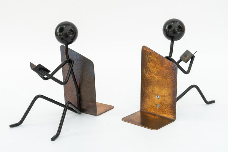 2 Hammered vintage bookends around 1950s