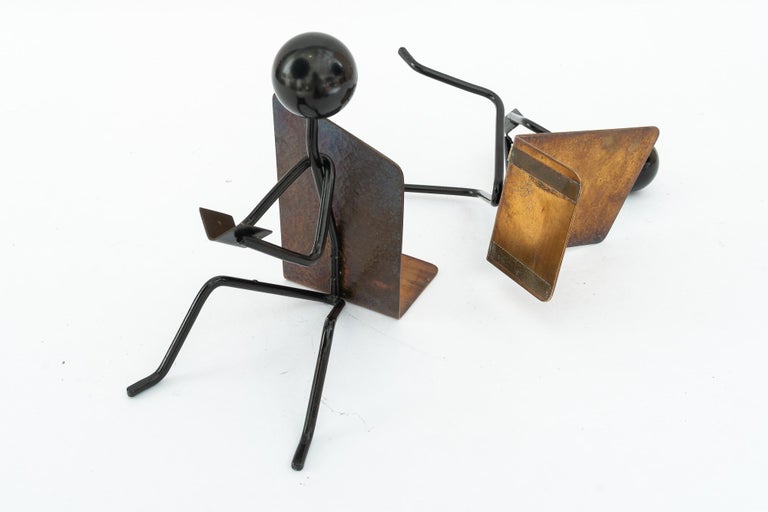 2 Hammered vintage bookends around 1950s