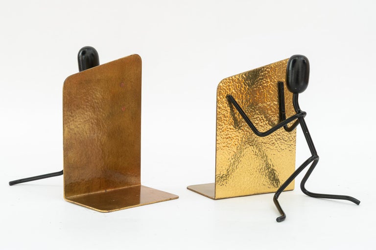 2 Hammered vintage bookends around 1950s