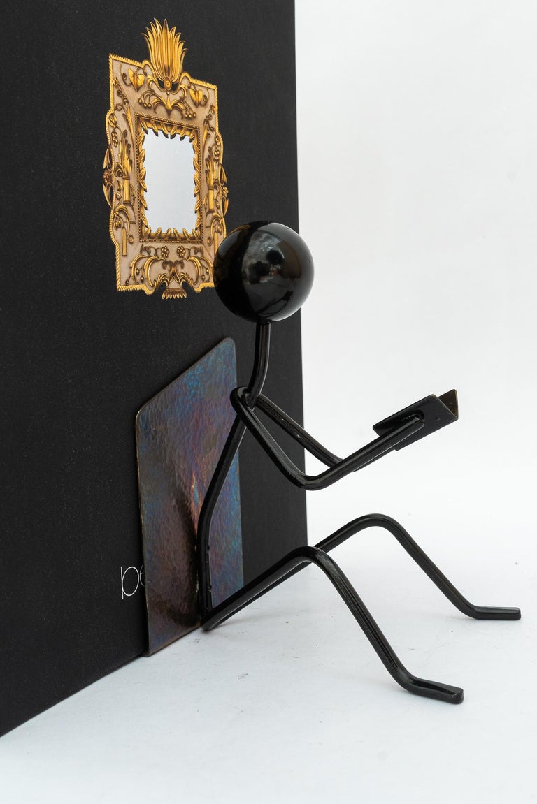 2 Hammered vintage bookends around 1950s