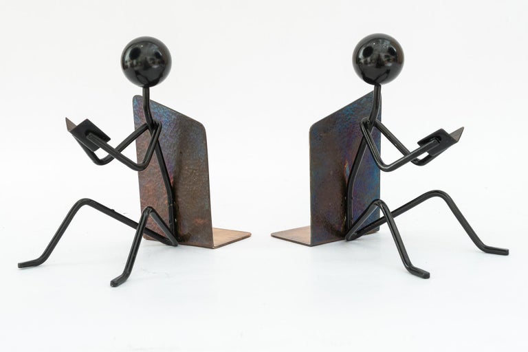 2 Hammered vintage bookends around 1950s