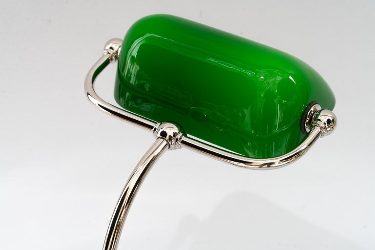 Art Deco banker lamp with green glass shade vienna around 1920s