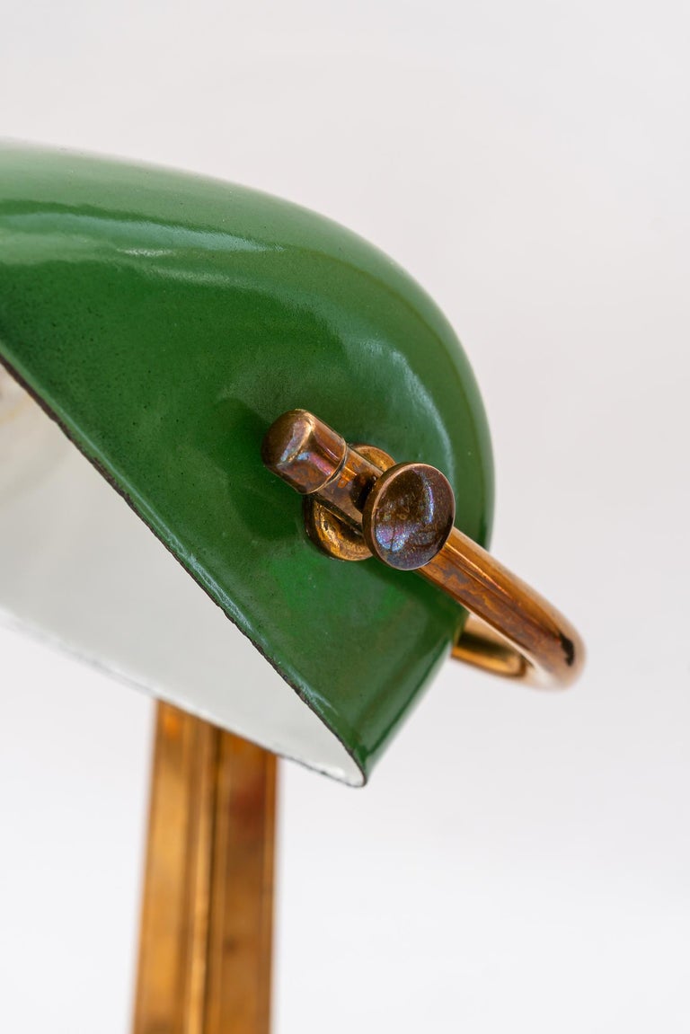 Art Deco table lamp with original enameled shade vienna around 1920s