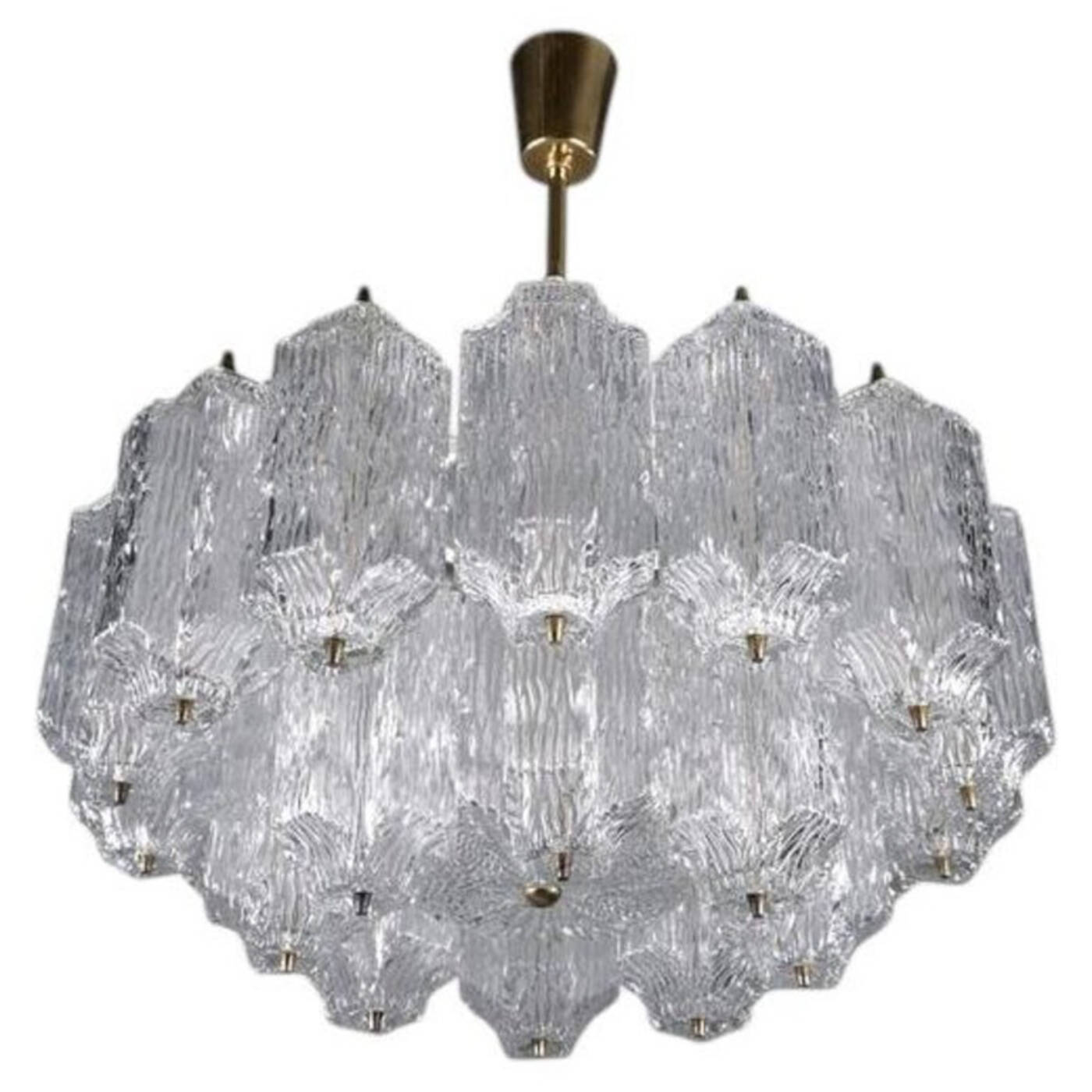 Ice Glass Kalmar Chandelier, circa 1950s