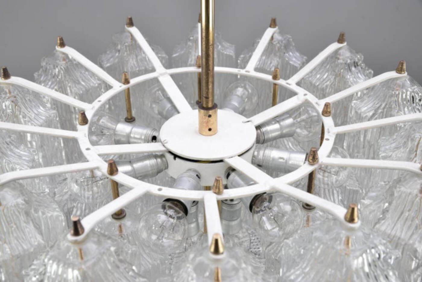 Ice Glass Kalmar Chandelier, circa 1950s