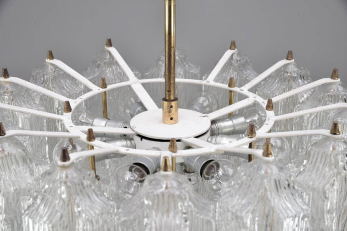 Ice Glass Kalmar Chandelier, circa 1950s
