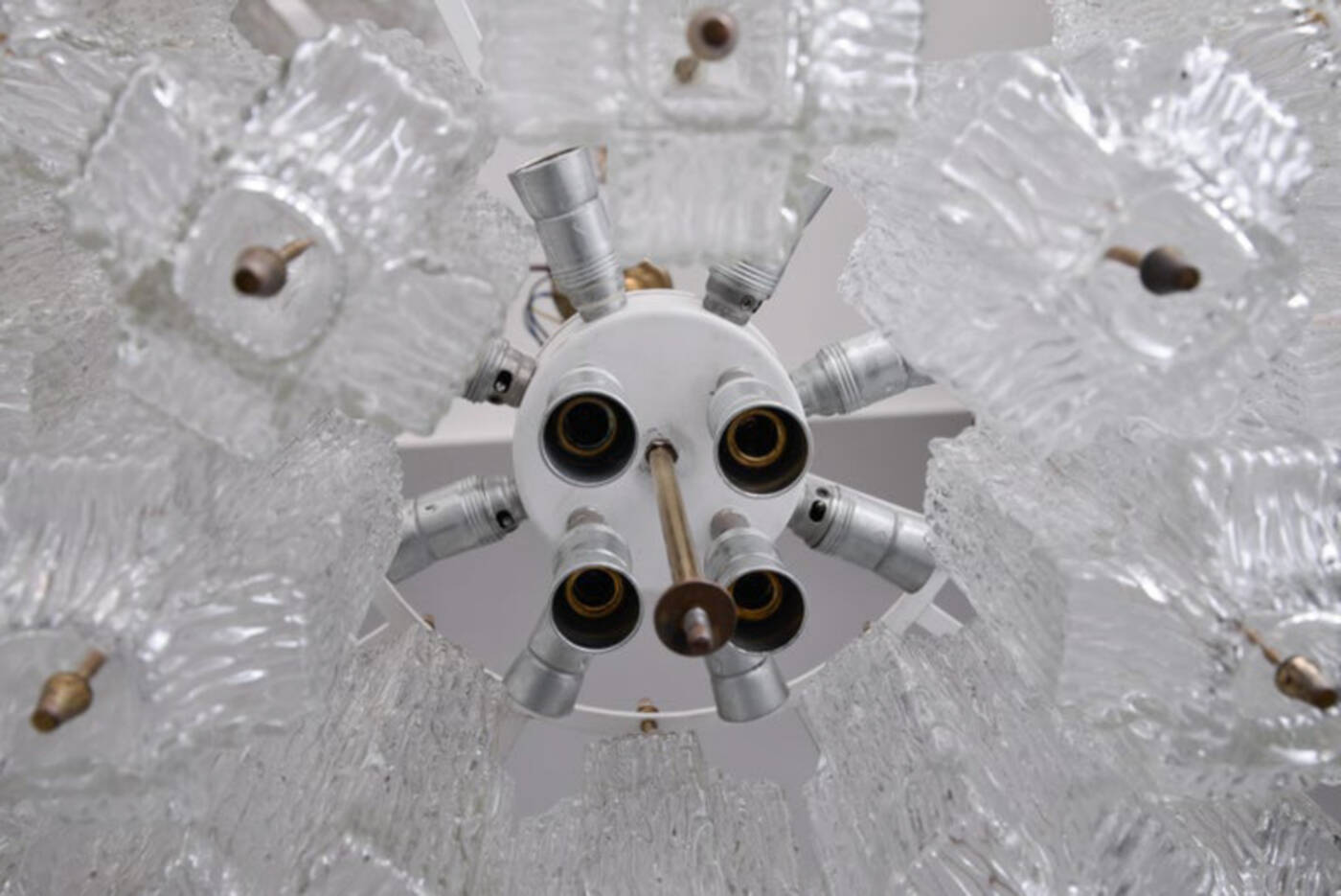 Ice Glass Kalmar Chandelier, circa 1950s