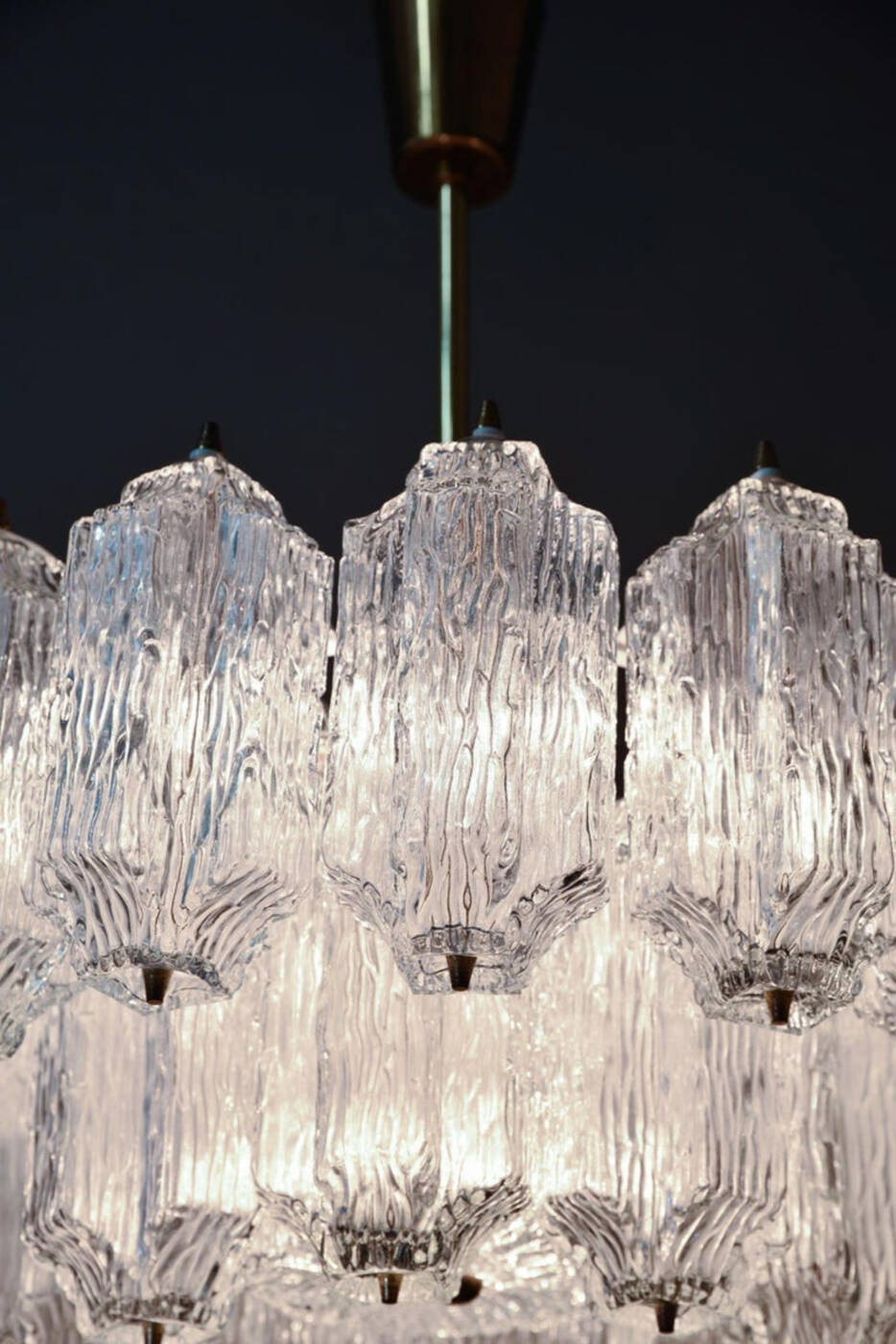 Ice Glass Kalmar Chandelier, circa 1950s