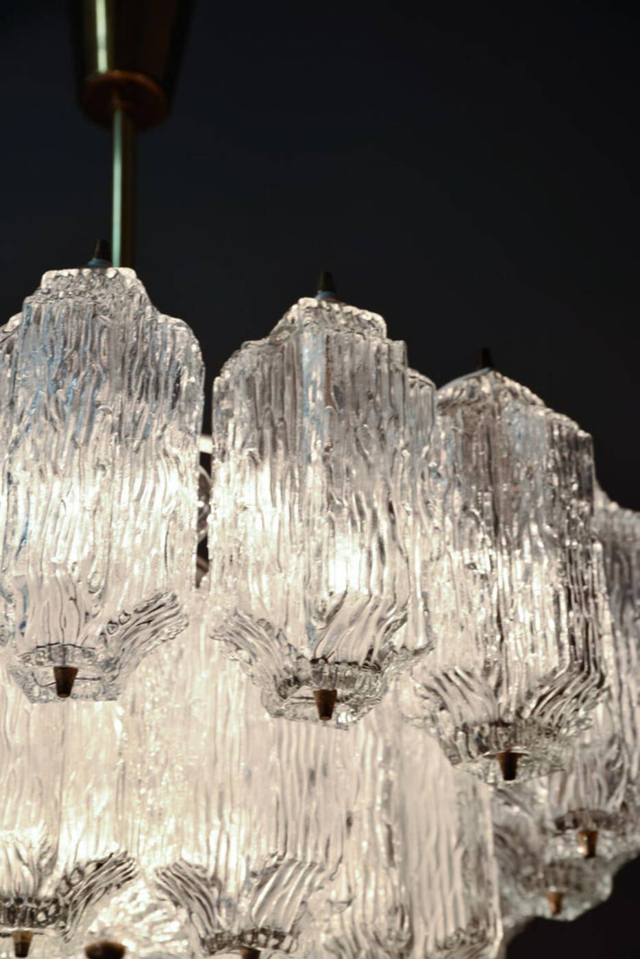 Ice Glass Kalmar Chandelier, circa 1950s