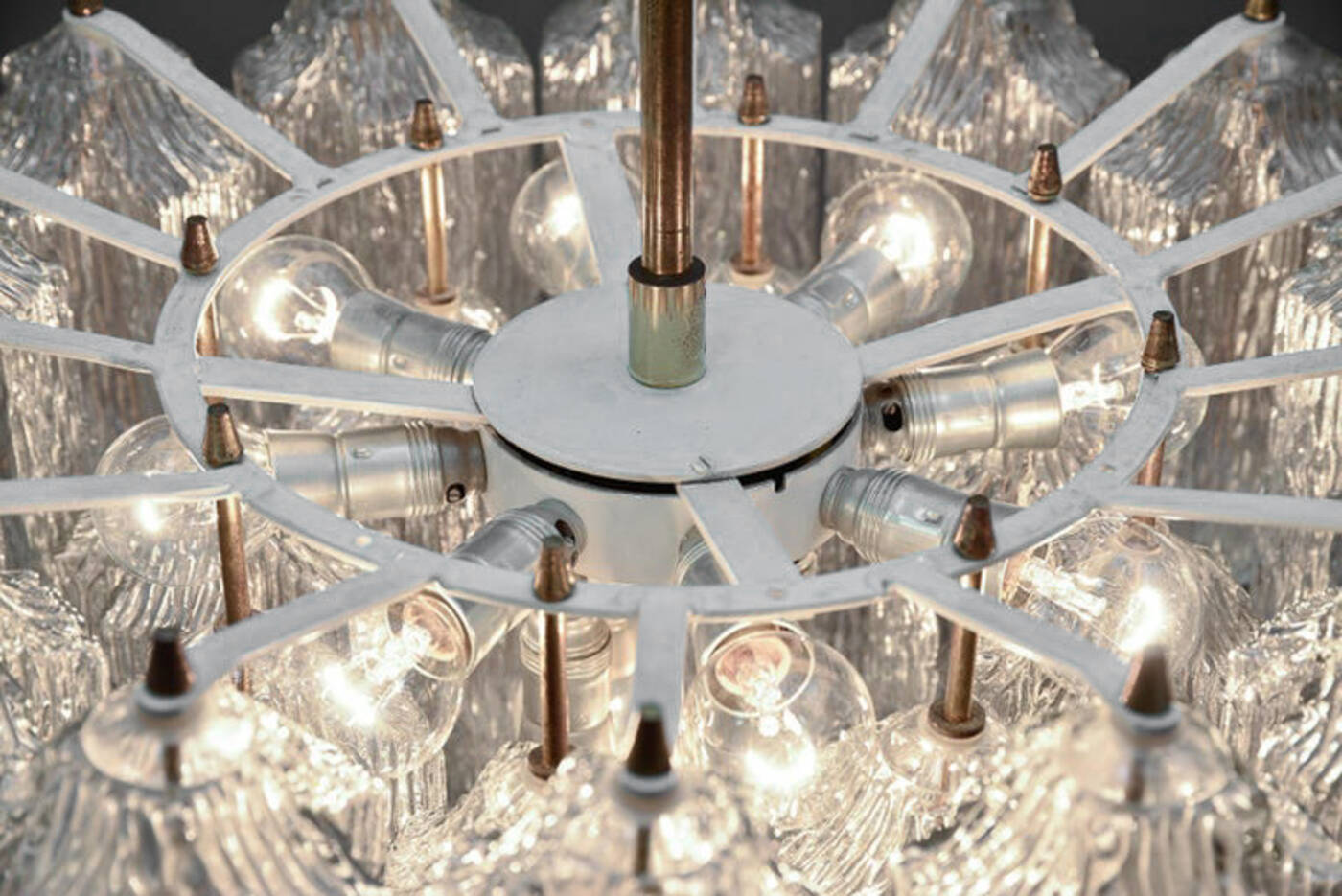 Ice Glass Kalmar Chandelier, circa 1950s