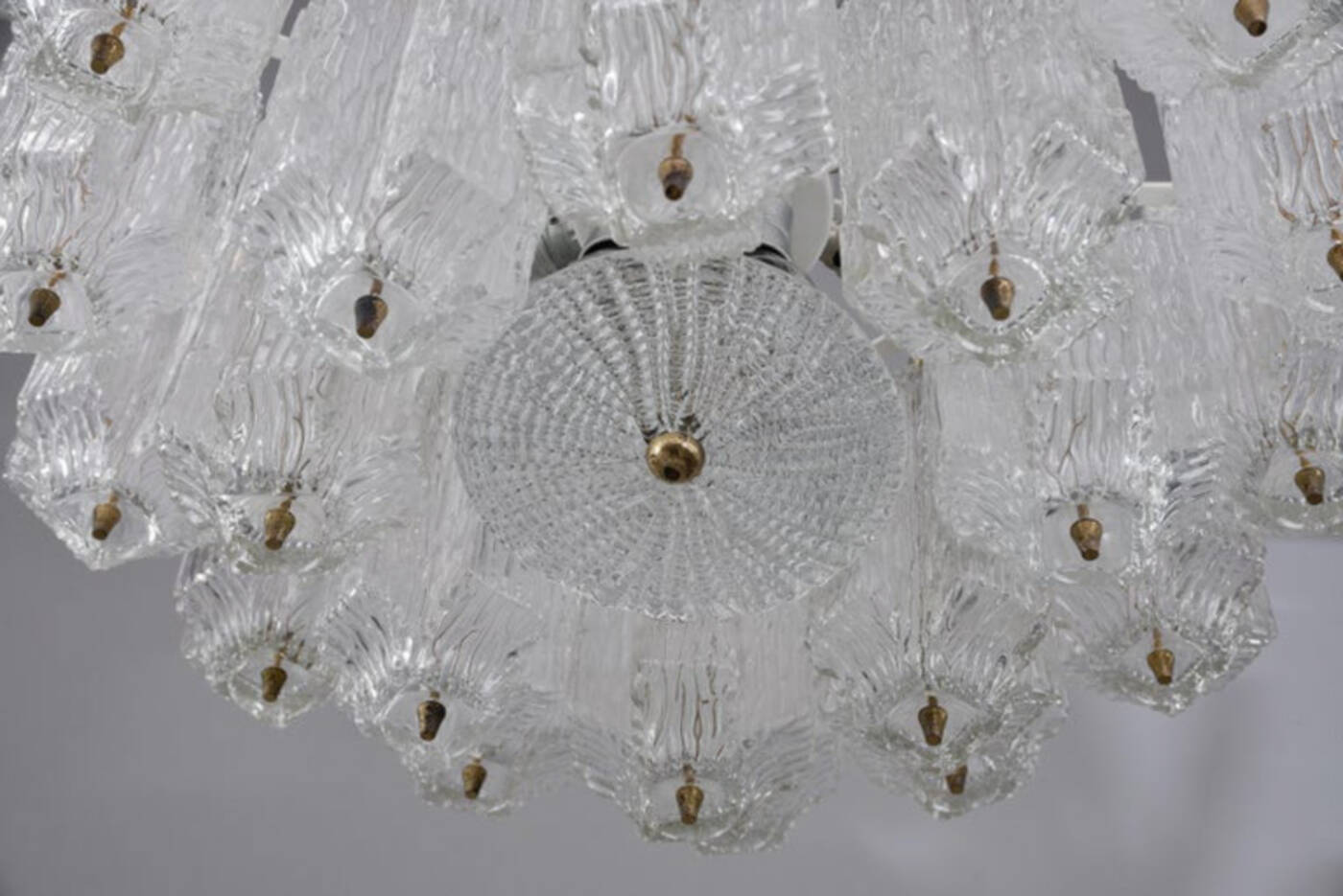 Ice Glass Kalmar Chandelier, circa 1950s