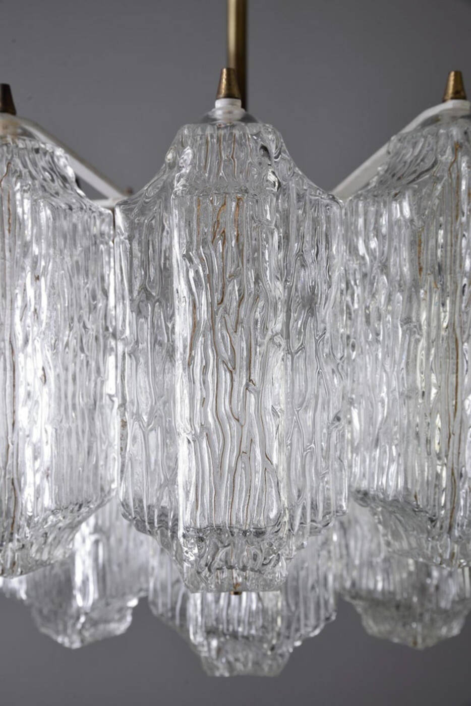 Ice Glass Kalmar Chandelier, circa 1950s